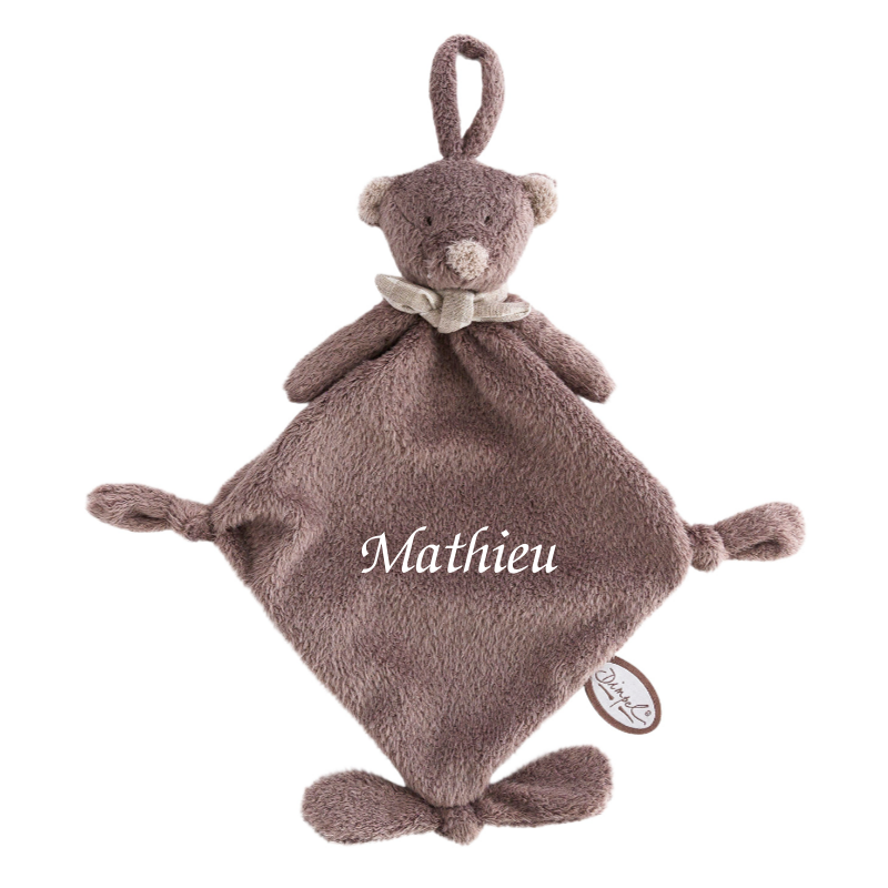  - noann the bear - comforter with soother holder dark brown 25 cm 